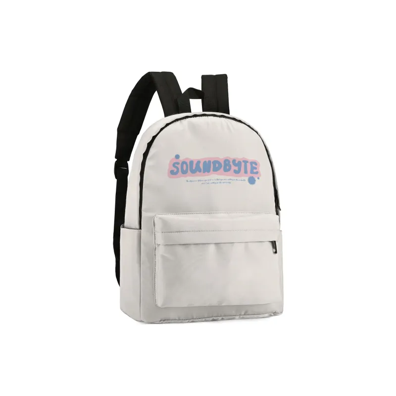 Soundbyte × ONRF Collaboration Polyester Students Backpack Laptop Bag Regular Unisex White-14