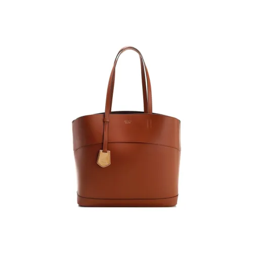 FERRAGAMO Leather Tote Bag Shopping Bag Shoulder Bag Handbag Medium Size Women's Red Brown