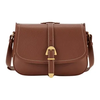 COCCINELLE Cow Leather Crossbody Bag Shoulder Bag Large Size Women's Charcoal Ash