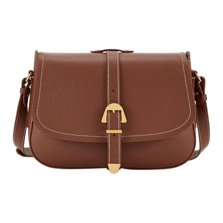 COCCINELLE Cow Leather Crossbody Bag Shoulder Bag Large Size Women's Charcoal Ash-0