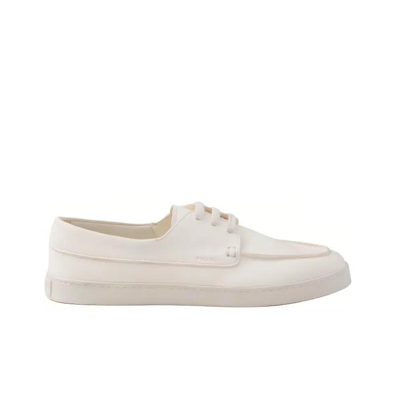 PRADA Lace-up Leather Loafers-1