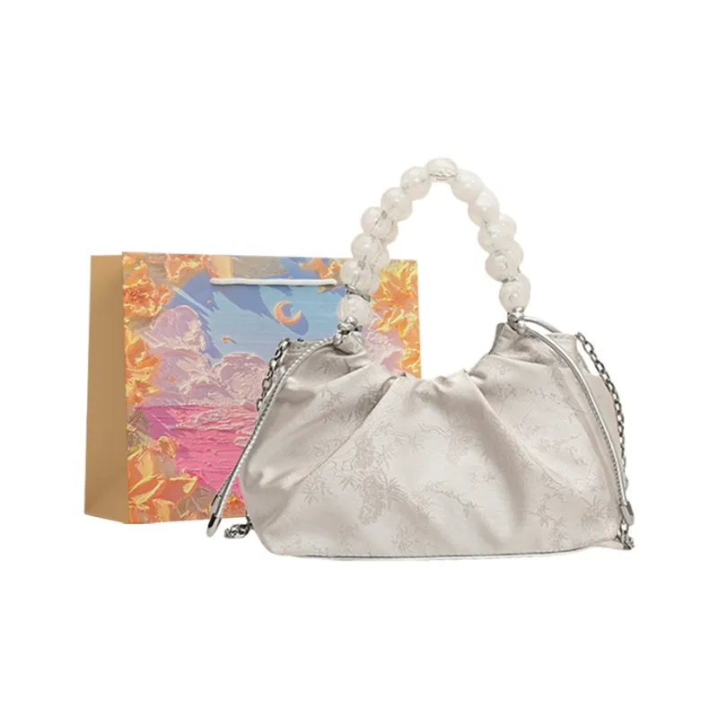 BRINCH Oxford Shoulder Bag Women's Silver/Pink/Black-0