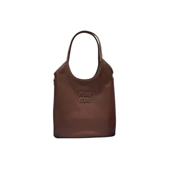 MIU MIU Leather Tote Bag Shopping Bag Handbag Women's Briarwood