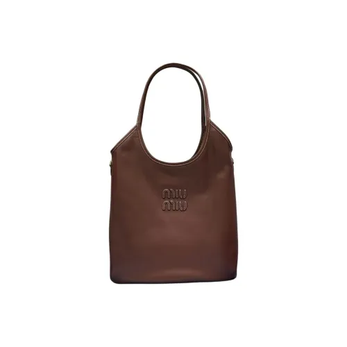 MIU MIU Leather Tote Bag Shopping Bag Handbag Women's Briarwood