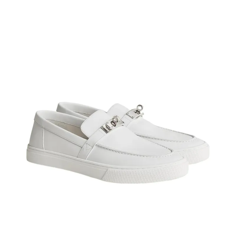 HERMES Game Loafers Men's White-3