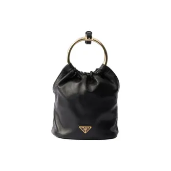 PRADA Nappa Leather One Shoulder Handbags Mini Women's Black