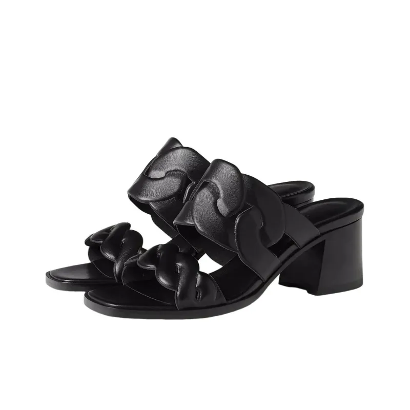 HERMES Gaby Slip Resistant Slide Slippers Women's Black-2