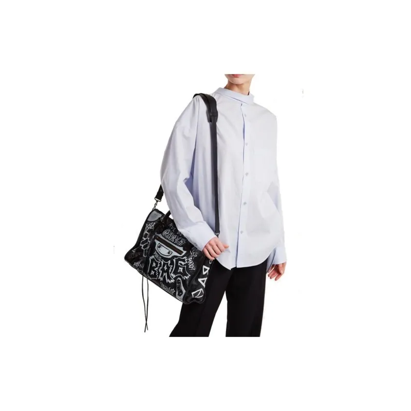 Balenciaga Classic City Graffiti Medium Black/White-4