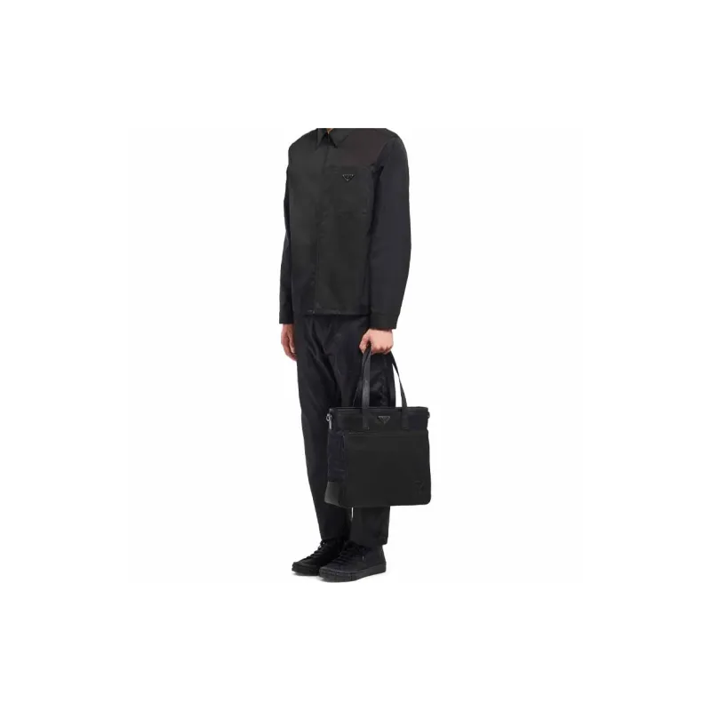 PRADA Saffiano Nylon Tote Bag Shopping Bag Handbag Men's Black-4