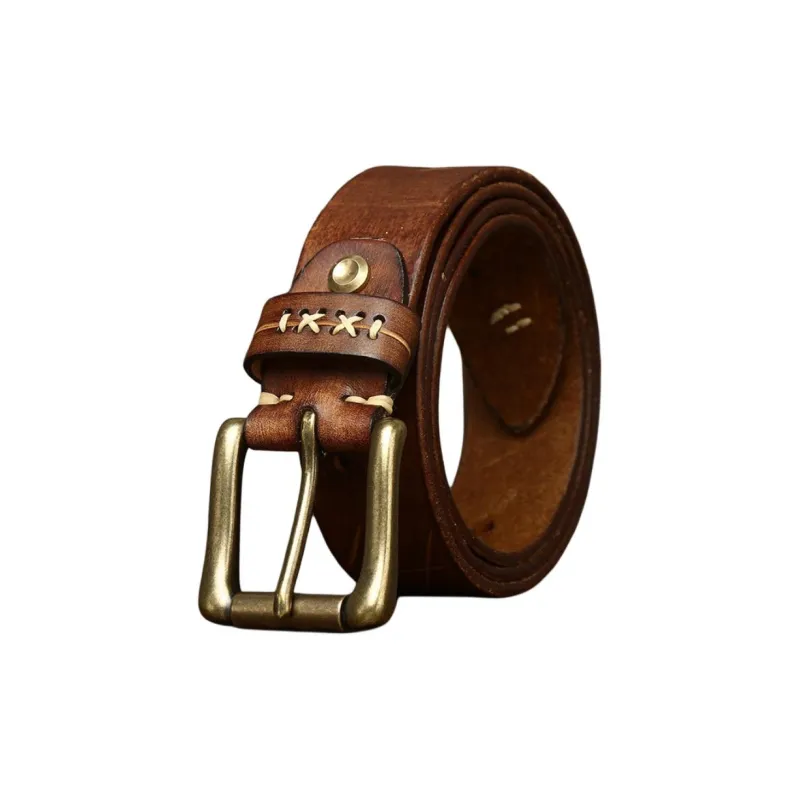 JEANSWEST Cow Leather Leather Belts Men's Width  3.5cm-1