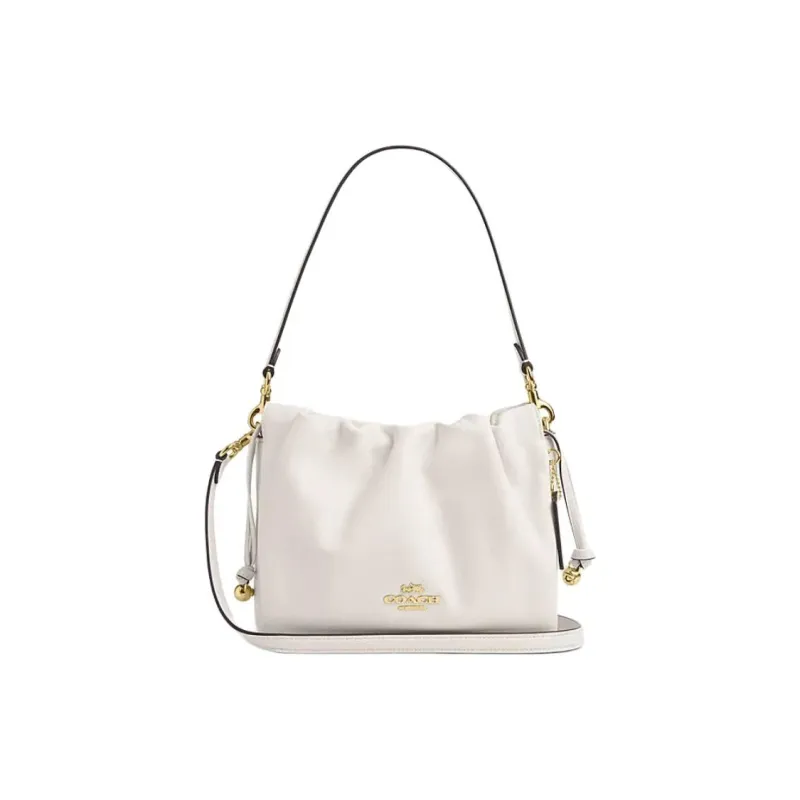 COACH Faye Cow Leather Cloud Bag Handbag Shoulder Bag Large Size Women's White-0