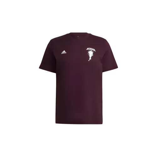 Adidas LES MILLS T-Shirts Men Dark Reddish Purple