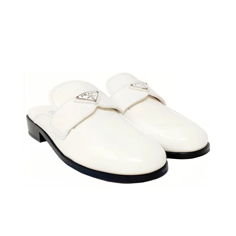 PRADA Abrasion Resistant Closed Toe Slippers Women's White-2