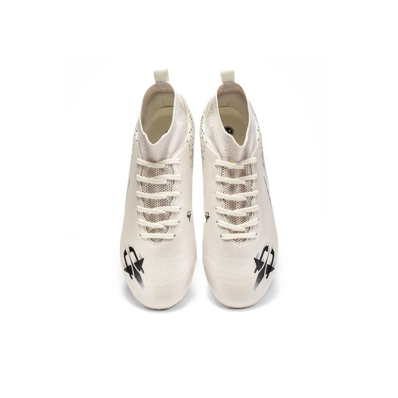 TriVict Win A Hundred Battles And Win A Hundred Victories. Soccer Shoes Unisex Mid Top White/Pink/Aqua/Blue-4