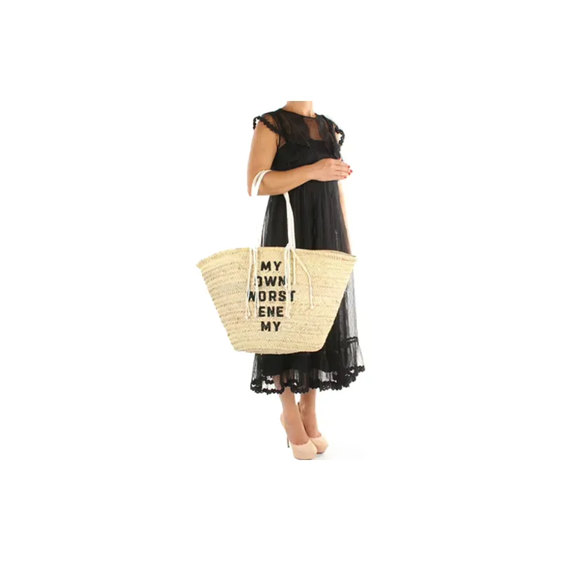 CELINE Raffia Basket Bag Single Shoulder Bag Women's Beige-1