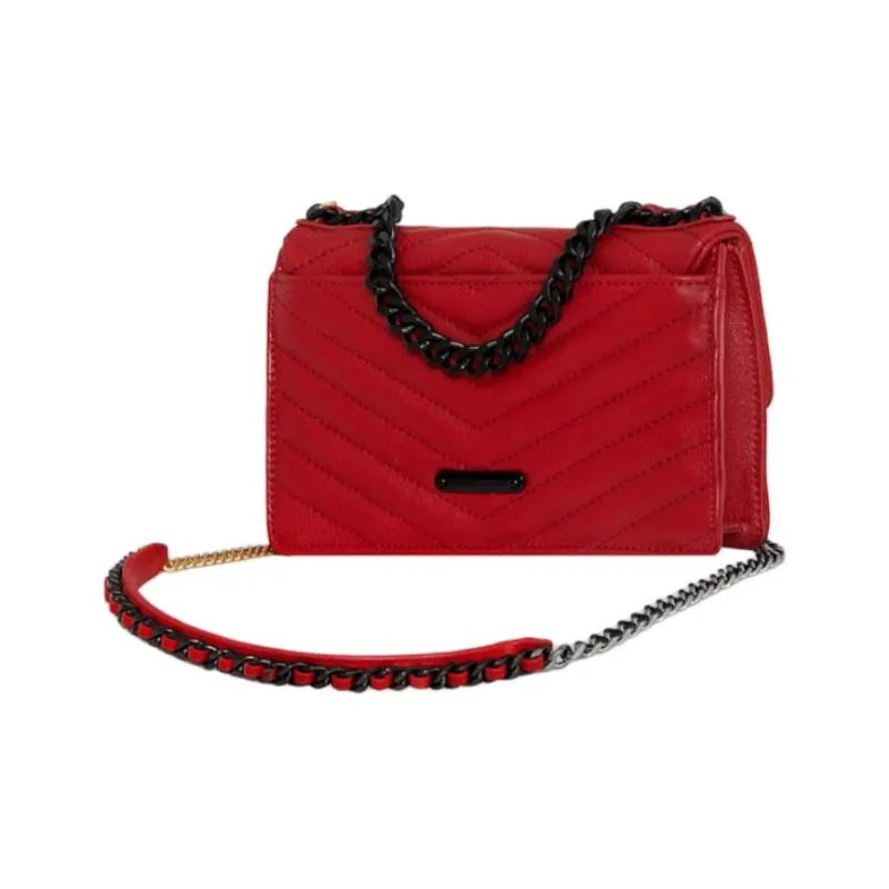 REBECCA MINKOFF Edie Genuine Leather Handbag Shoulder Bag Crossbody Bag Mini Women's Red-1