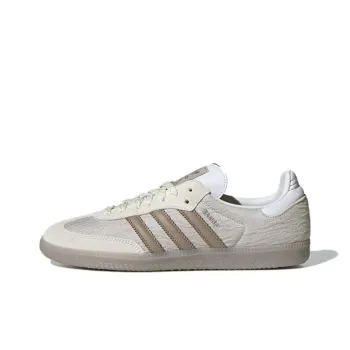Adidas Originals SAMBA OG Anti Slip Wear Resistant Low Top Skateboard Shoes Unisex Silver Beige Brown