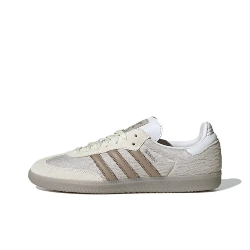 Adidas Originals SAMBA OG Low Top Skateboard Shoes Unisex Silver Beige Brown-0