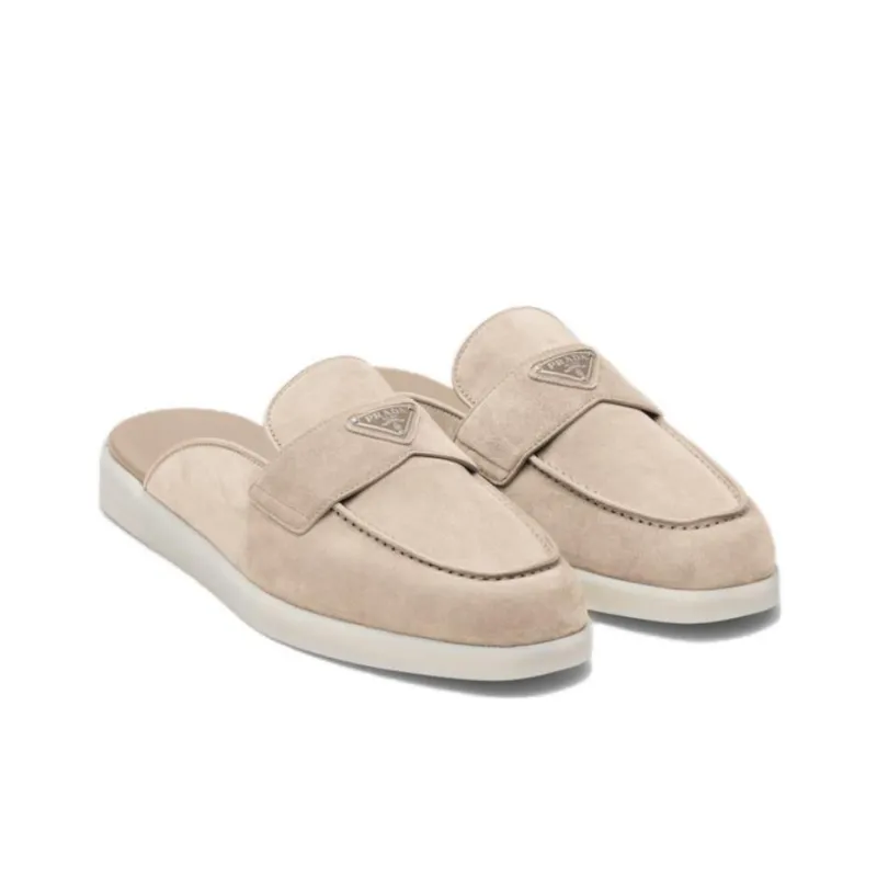 PRADA Slip Resistant Closed Toe Slippers Men's Sand Beige Yellow-2