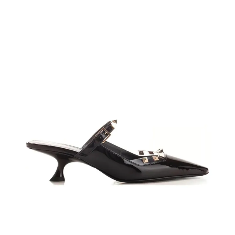 Valentino Rubber Sole Wrap-toe Slippers Women's Black-1
