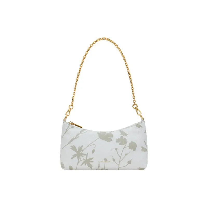 COCCINELLE Cow Leather Handbag Shoulder Bag Medium Size Women's Bright White-0