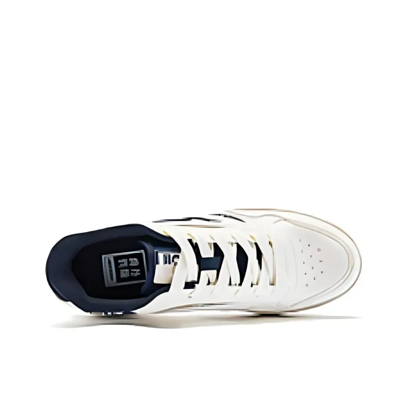 QIAODAN Wear resistant And Lightweight Low Top Skateboard Shoes Men's White Blue-3