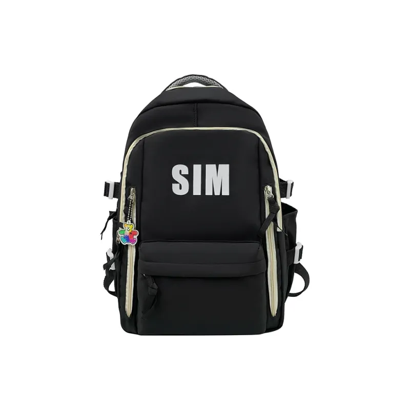 MOK Nylon Backpack Unisex Red/Blue/Black/Brown Green-5