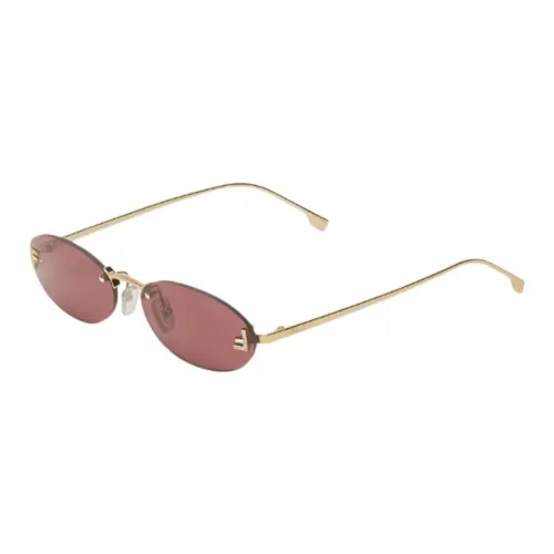 FENDI Oval Sunglasses Women's Gold
