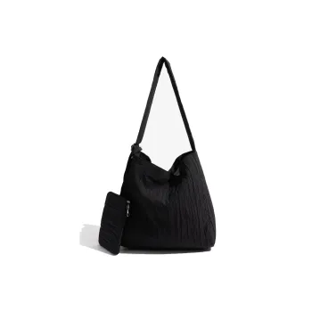 Kaka Tree Nylon Fabric Crossbody Bag, Shoulder Bag, Handbag Regular Unisex Starburst Black/Ecru