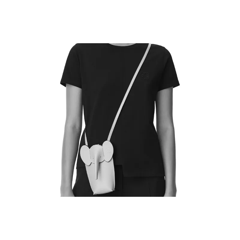 LOEWE Elephant Pocket Cow Leather Cell Phone Pouch, Shoulder Bag, Crossbody Bag Regular Women's Light Celadon Glaze-4