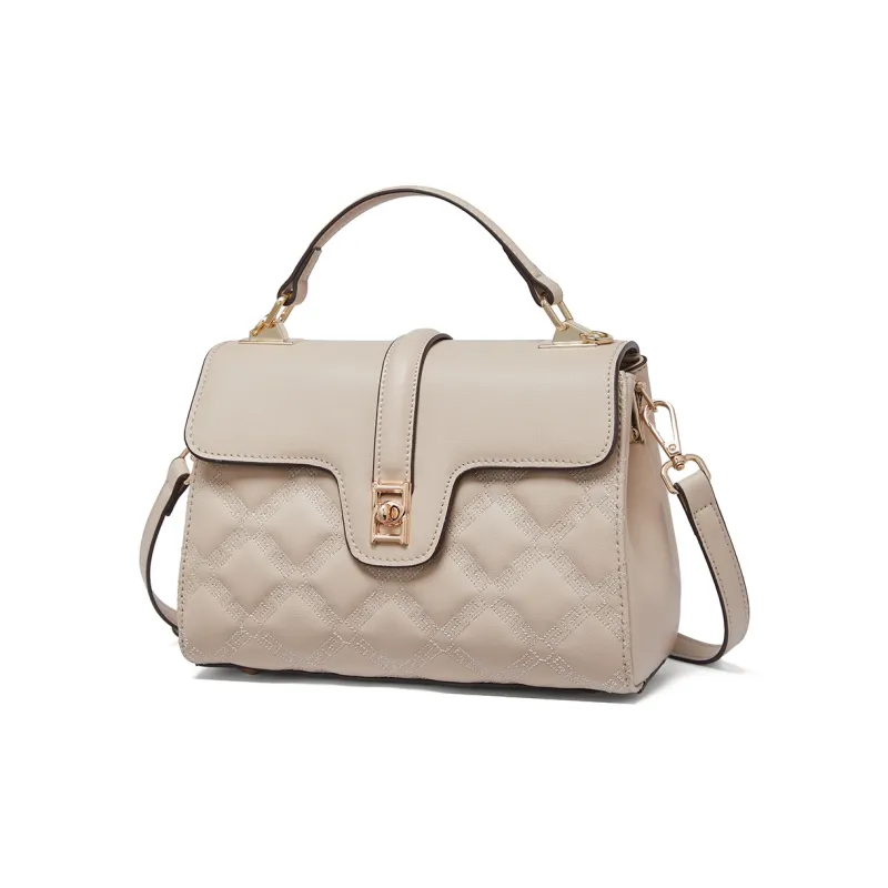 RED DRAGONFLY Split Cow Leather Crossbody Handbag Regular Women's Milk Tea-1