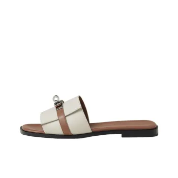 HERMES Giulia Slide Slippers Women's Beige