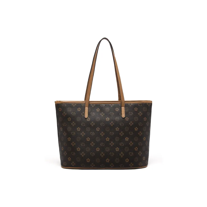 RED DRAGONFLY PVC Shoulder Bag Tote Women's Brown-4