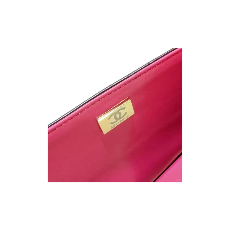 CHANEL Classic Flap CF Lambskin Shoulder Bag, Crossbody Bag, Handbag Women's Fuchsia-7
