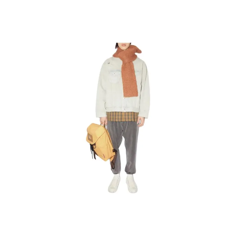 Acne Studios Recycled Material Backpack Tubas Unisex Yellow & Brown-4