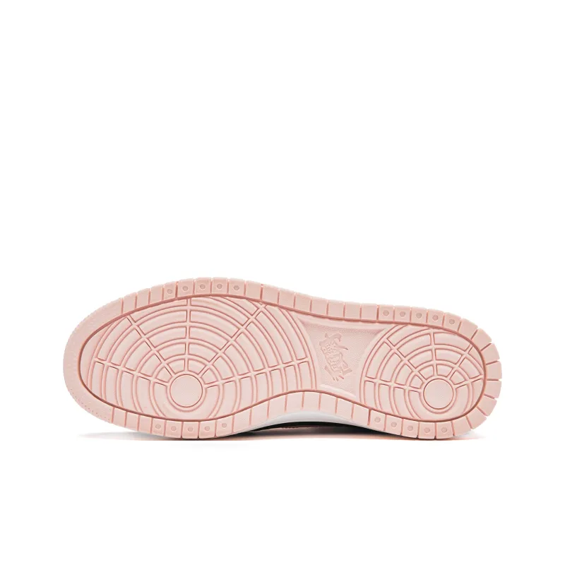 QIAODAN Skateboard Shoes Women's High Top Black Seashell Pink-4