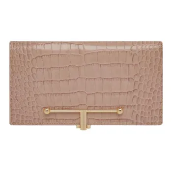 Strathberry Calfskin Wallet Large Size Women's Pink Peony