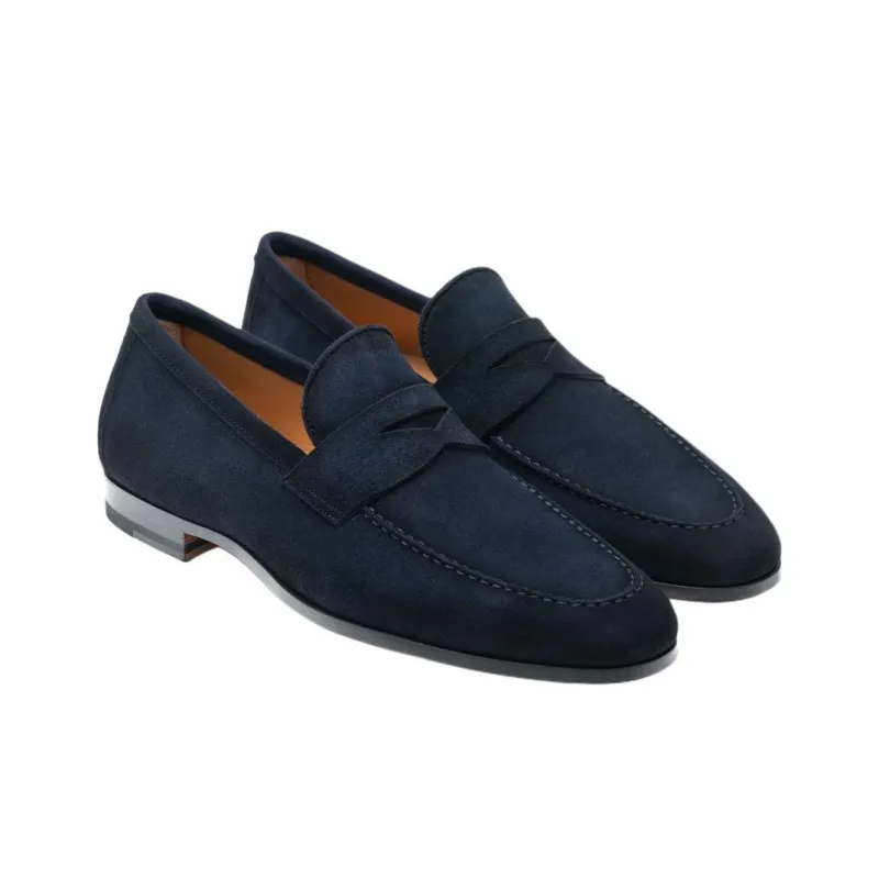 Magnanni Diezma Loafers Men's Marine Blue-2