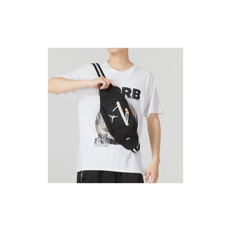 Jordan Fabric Sling Bag, Fanny Pack Trumpets Unisex Black-4