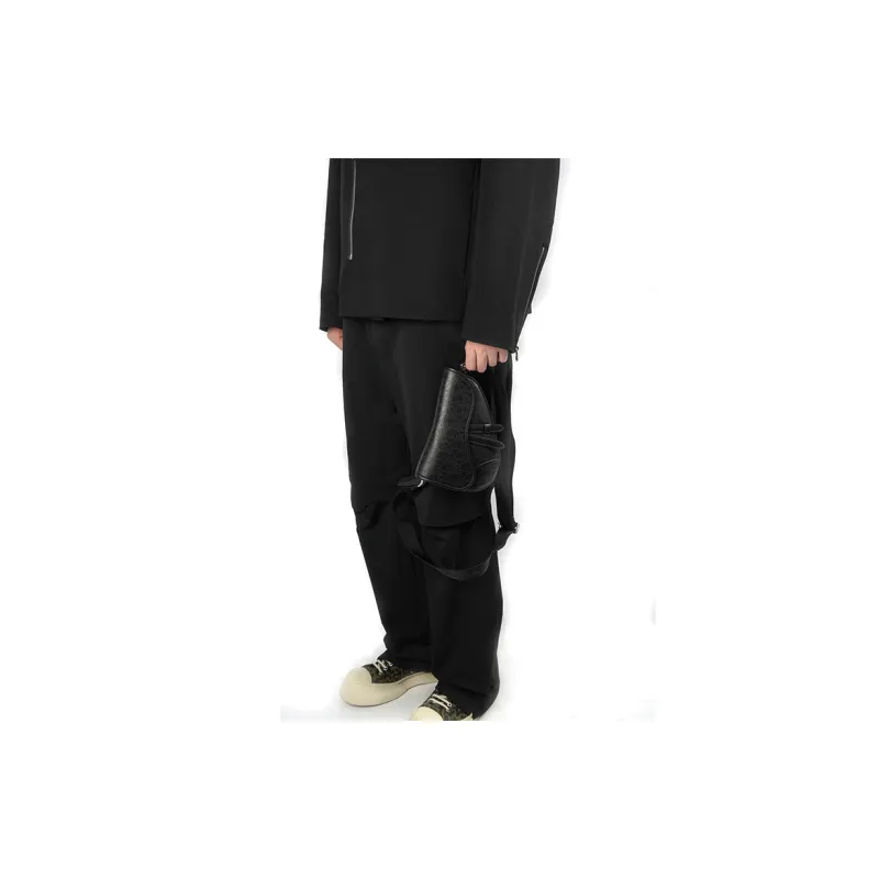 DIOR Saddle Cow Leather Saddle Bag Shoulder Bag Fanny Pack Sling Bag Crossbody Bag Mini Men's Black-5