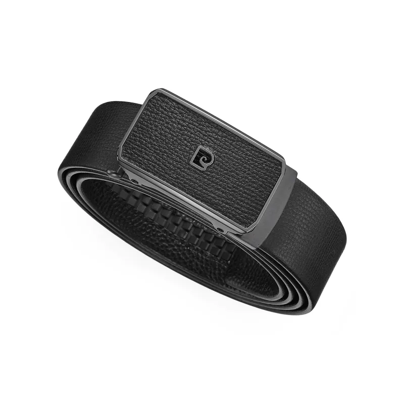 PIERRE CARDIN Cow Leather Men's Pant Belt Men's Black 3.45cm-3