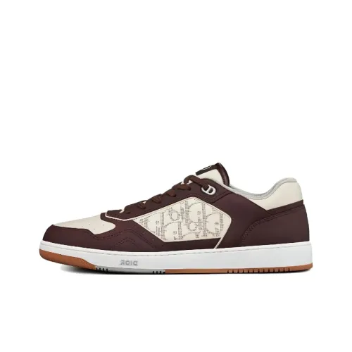 DIOR B27 Low Brown White Oblique Leather