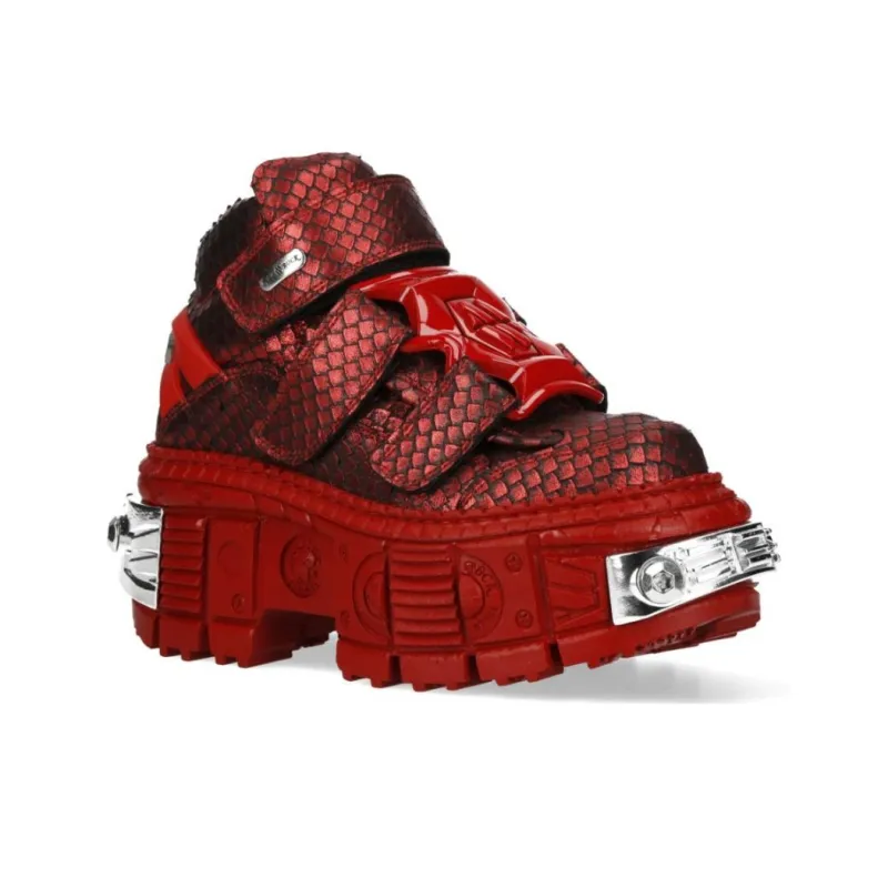 NEW ROCK High-Top Casual Shoes Unisex Red-1