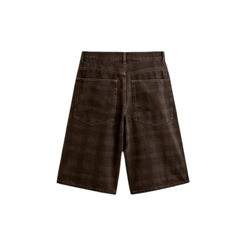 ZARA Denim Shorts Men Brown-1