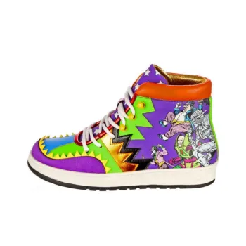 IRREGULAR CHOICE Slip-Resistant High-Top Skateboard Shoes Women's Purple