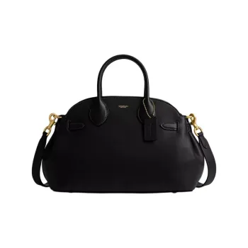 COACH Empire Carryall Leather Shoulder Bag, Crossbody Bag, Handbag Tubas Women's Black
