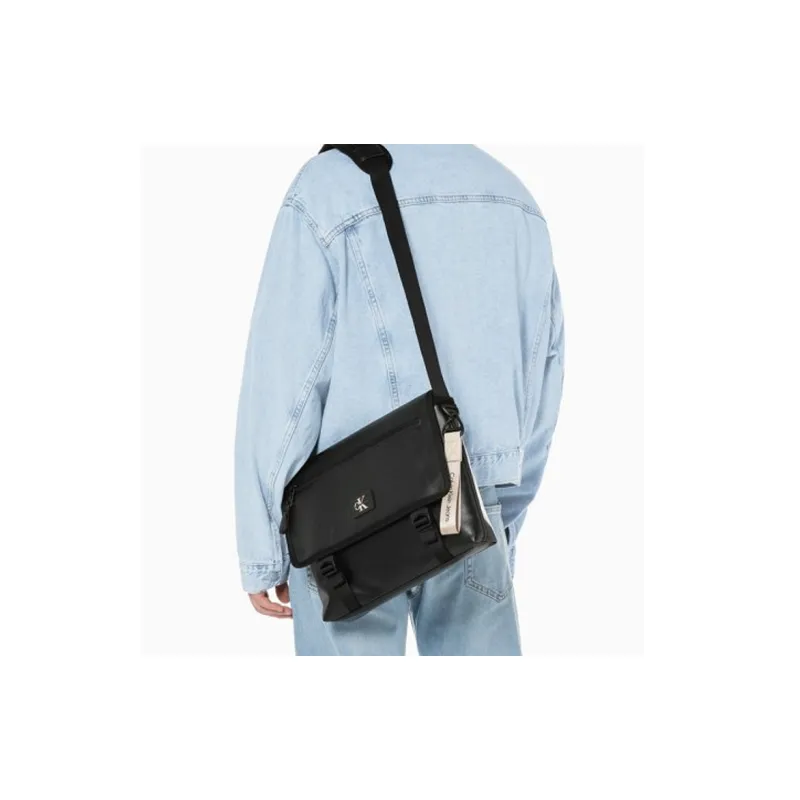 CALVIN KLEIN Recycled Polyester Shoulder Bag, Crossbody Bag Men's Black-3