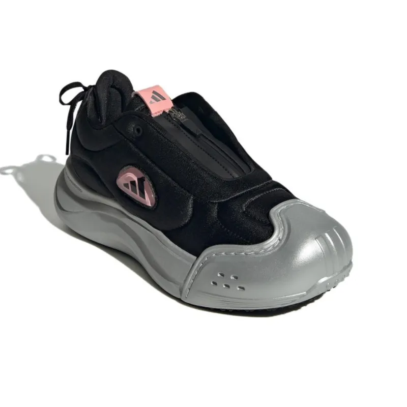 Adidas Anti Slip Wear Resistant Low Top Casual Shoes Women's Black Silver-2
