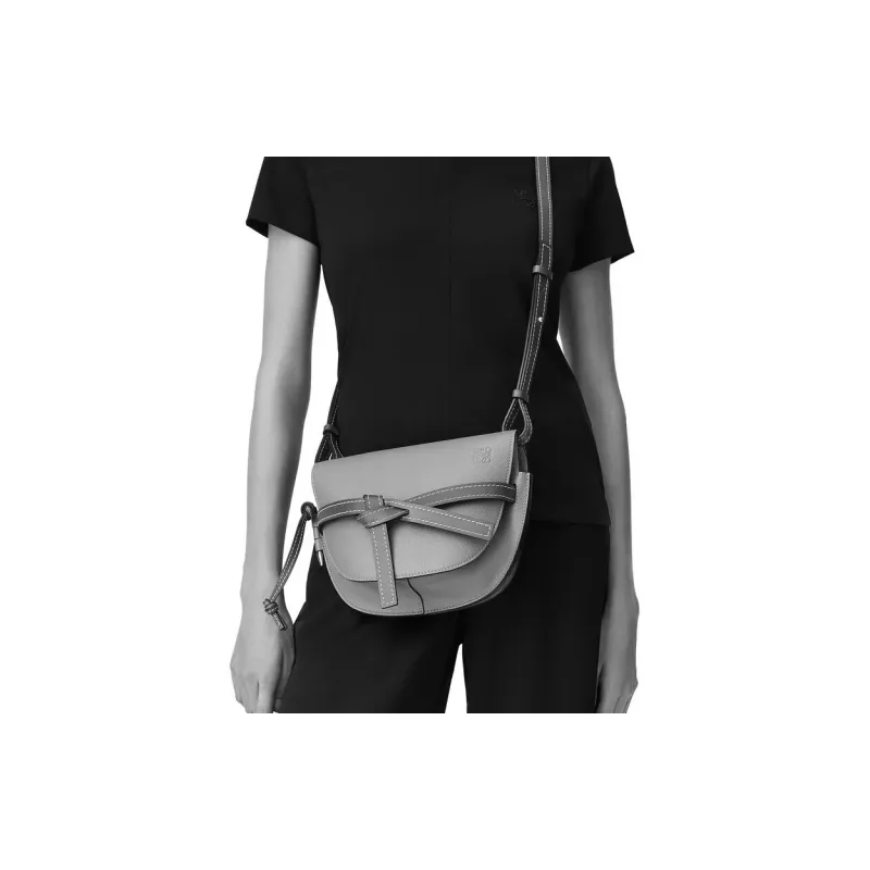 LOEWE Gate Cow Leather Crossbody Bag, Shoulder Bag Small Size Women's Brown-5