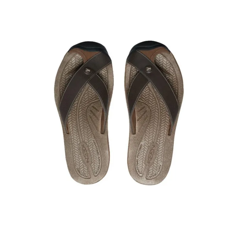 KEEN BARBADOS TG Slip Resistant Flip Flops Men's Brown-4